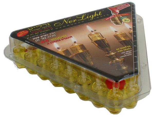 Ner Light Chanuka Lights-Box of 44 olive oil vials
